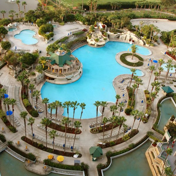 Aerial view of tourist resort